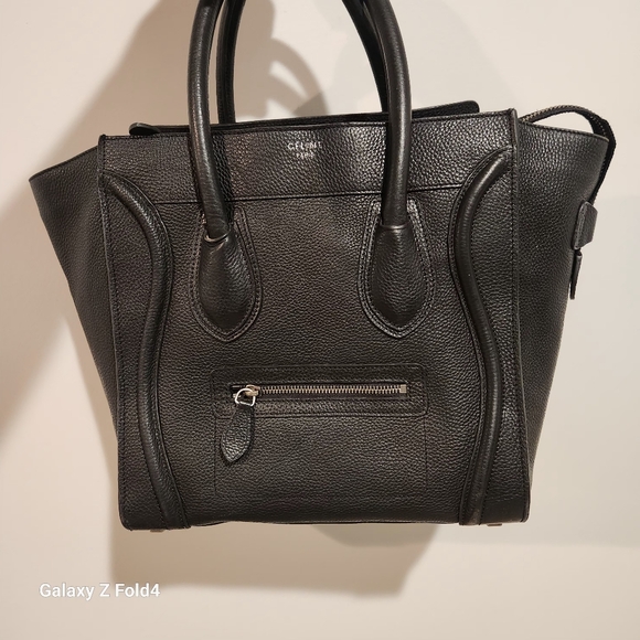 Céline Micro Luggage Handbag in Drummed Calfskin - Picture 7 of 17